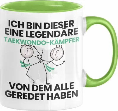 Produktbild von Taekwondo-Kämpfer Geschenk Tasse Lustige Geschenkidee Geburtstag für Taekwondo-Kämpfer Ich Bin Dieser Legendäre Taekwondo-Kämpfer Von Dem Alle Geredet Haben Kaffee-Becher (Grün)