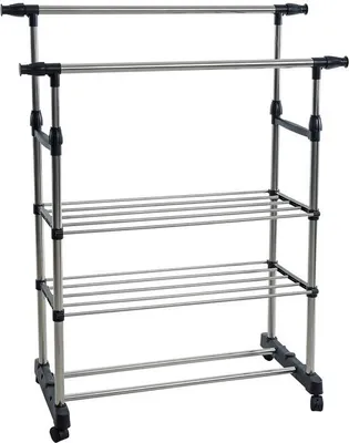 Produktbild von Kleiderständer Wäscheständer Garderobenständer 80-150 cm Breite Rollenständer