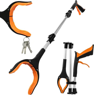 Productafbeelding van Greep, extra lang, 91 cm, inklapbaar, met magnetische bevestiging, geschikt voor tuin en huishouden