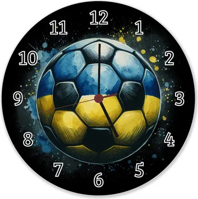 Produktbild von Fußball Ukraine Flagge Wanduhr aus Alu