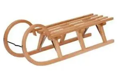 Produktbild von Spolnota Traditioneller Holzrodel, Hörner Rodel Tatry Latte 125cm Buchenholz