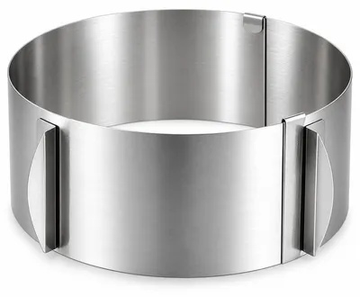 Produktbild von Tortenring Edelstahl Verstellbar 6–12 Zoll, Tortenring hoch 10 cm, Runder Backring mit Skala, Verstellbare Backform für Torten, Mousse und Desserts
