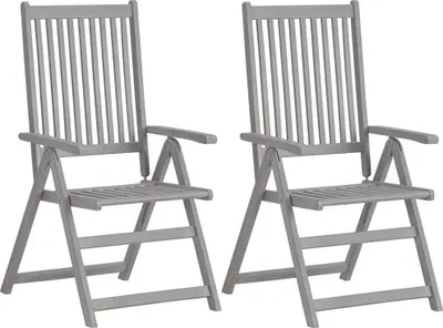 Immagine prodotto di vidaXL Sedie da giardino regolabili 2 pezzi con cuscini in legno massiccio di acacia