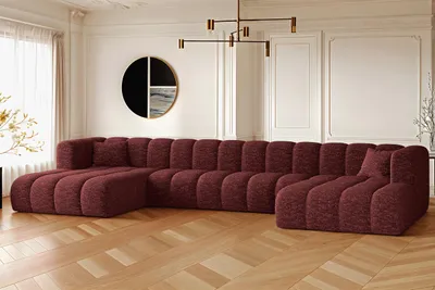 Produktbild von Kaiser Möbel Ecksofa, U-form Sofa Grand U XL  modular stoff Haga Rotwein