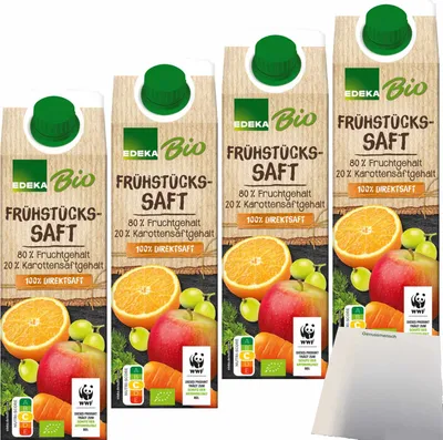 Produktbild von Edeka Frühstückssaft 4er Pack (4x1L Packung) + usy Block
