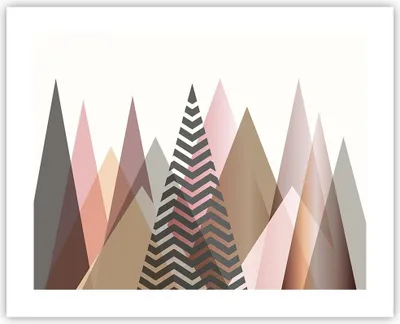 Produktbild von Poster - Poster ohne Rahmen - Berge Dreiecke Abstraktion - 50x40 cm - Wand Bild - Wanddeko - Wandbilder - Kunstposter - Wandposter - Bilder - Kunstdruck - Wanddekoration - Wandbild - P2XAA50x40-4402