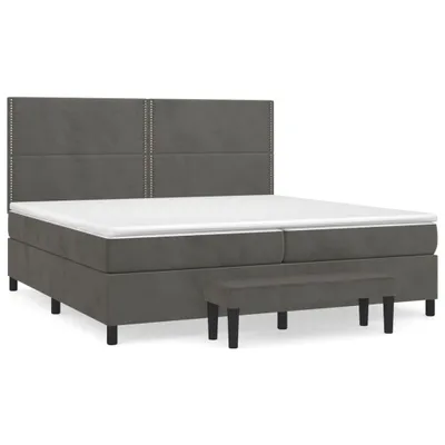 Immagine prodotto di vidaXL Letto a molle con materasso grigio scuro 200x200 cm in velluto