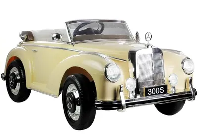 Image de Voiture électrique pour enfants Mercedes-Benz 300S, beige, avec siège en cuir et pneus en EVA