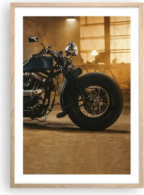 Produktbild von Gerahmtes Poster - Rahmen in heller Eiche - Motorrad Motor - 50x70 cm - Wand Bild - Wanddeko - Wandbilder - Kunstposter - Wandposter - Bilderrahmen - Bilder - Kunstdruck - Wandbild - P2NPA50x70-4233