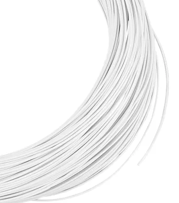 Millinery-Draht, 50 m, 1 mm, weiß, PVC-beschichtet, für DIY-Basteln