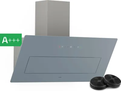 Image de Klarstein SleekAir Hotte Aspirante - Hotte Décorative 90 cm, Débit 718 m³/h, CEE A++, Éclairage LED 5 W,Tactile, Double Ventilation, Acier Inoxydable