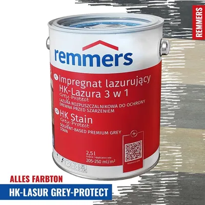 Obrázok produktu pre REMMERS HK Glaze Grey Protect - ochranná lazúra na drevo v exteriéri 2,5 l Wassergrau FT 20924