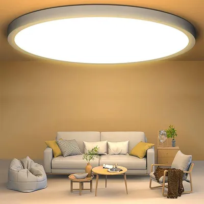 Produktbild von 30W Modern LED Deckenlampe 38cm, Ultradünn Weißes LED Panel Lampe 1,7cm, 3000K Warmweiß, für Schlafzimmer Küche Büro