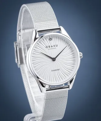 Produktbild von Damenuhr Smykke Silber mit Diamant, guillochiertes Zifferblatt, 30m wasserdicht