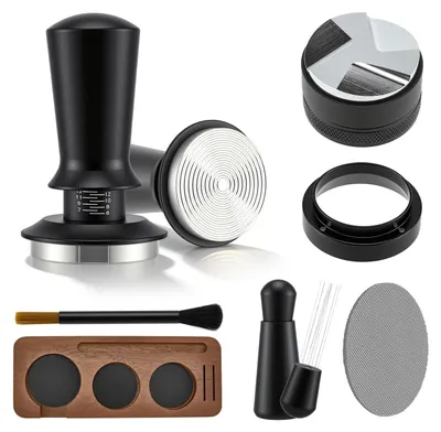 Produktbild von Elzusha – 7-teiliges professionelles Espressorzubehör-Set mit Tamper-Station