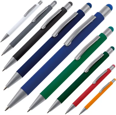 Produktbild von 9 Touchpen Kugelschreiber / aus Metall / 9 verschieden Farben