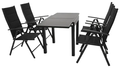 Produktbild von Garnitur Sitzgruppe 5-teilig, Aluminium, Kunstgewebe schwarz
