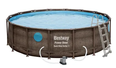 Obrázek produktu pro Bestway 56725, Rámový bazén, Žebřík, Modrá, Hnědá, 82,6 kg