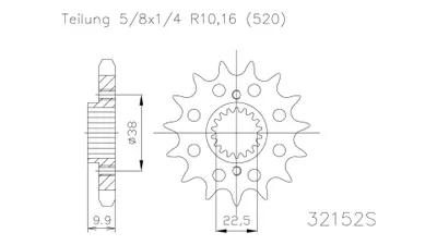 Obrázek produktu pro Hnací pastorek ESJOT "32152" 520