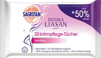 Zdjęcie produktu dla Sagrotan Intima Liasan chusteczki do higieny intymnej sensitive 4-pak
