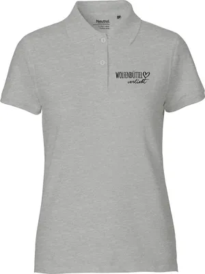 Produktbild von Huuraa Damen Polo Shirt Wolfenbüttel verliebt XS Sport Grey Bio Baumwolle Fairtrade Poloshirt Geschenkidee