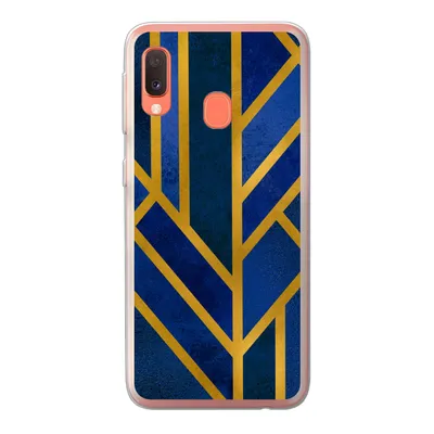 Produktbild von MuchoWow® Handyhülle Schutzhülle Hülle für Samsung Galaxy A20e Gold - Blau - Luxus Silikon Softcase Handy Hülle - Abdeckung