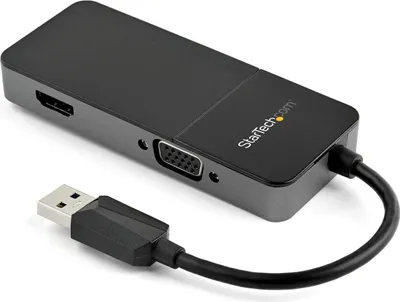 Immagine prodotto di StarTech.com Adattatore USB 3.0 a HDMI e VGA - Convertitore adattatore multiporta 4K/1080p USB Type-A per doppio monitor - Scheda video grafica esterna - USB Dongle per 2 display