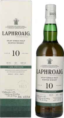 Produktbild von Laphroaig 10 Years Cask Strength Batch 17 + Box 700ml 58,3% Vol.