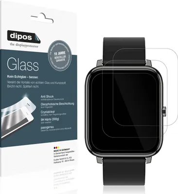 Produktbild von 2x Schutzfolie für Popglory Smartwatch - Anti-Shock 9H Folie dipos Glass Kunststoffglas
