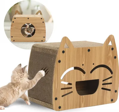Produktbild von Ultiness Kratzbrett Katzenhaus SCOTTY mit Kratzpappe für Katzen 22281-08