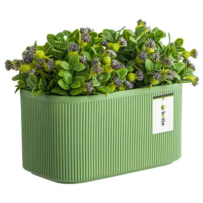 Produktbild von Blumentopf Blumenübertopf Gehäuse Farbe Grün 25,5 cm H13,5 cm Mat Oberfläche Modern Glamour