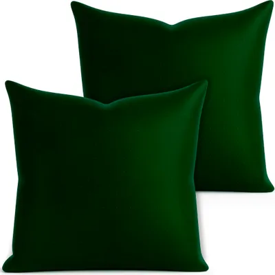 Produktbild von 2er Set Kissenhülle 40x40 cm dunkelgrün mit Reißverschluss als Deko