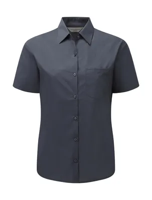 Produktbild von Russel Damen Business Oberteil Shirt Longsleeve Bluse T-Shirt kurzarm, Größe:XS (34), Farbe:Convoy Grey