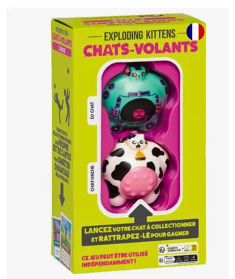 Produktbild von Asmodee - Katzen – Fliegen: Pack 2 Katzen Nr. 4 – Gesellschaftsspiele, EIN Kartenspiel der Ersteller von Exploding Kitten, Spiel für Familie und Kinder ab 8 Jahren, 2 Spieler und +, französische