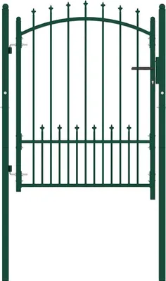 Obrázek produktu pro vidaXL Brána do plotu EMMEN s hroty, ocel, 104 x 109,5 cm, zelená