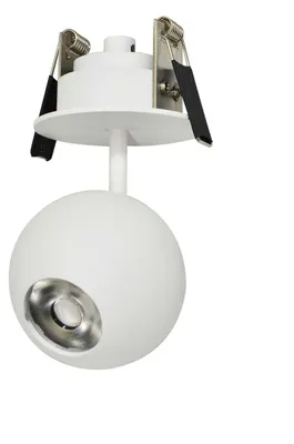 Imagen del producto de Bora: Foco empotrable LED de 8,5 W, 36°, 3000 K, color blanco mate. Foco esférico, de alta eficiencia y ajustable. Marca: Beneito & Faure