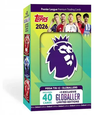 Obrázok produktu pre Topps Premier League Match Attax 2026 – Debut Edition – Mega Tin Globallers
