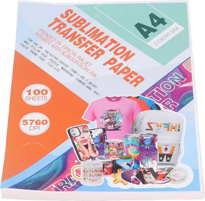 Produktbild von 100 Blatt Thermotransferpapier, A4 Sublimationspapier, für Tassen, T-Shirts & Textildruck