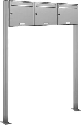 Produktbild von 3er V2A Edelstahl Standbriefkasten Anlage Freistehend