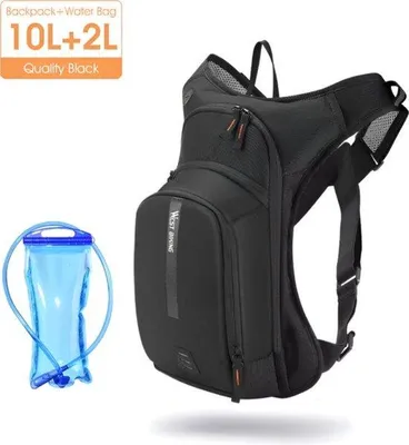 Image de CarryQuest® - Sac à dos de sport de 10 litres avec poche à eau, en polyester, couleur noire