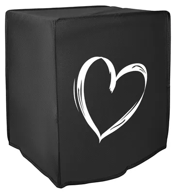 Produktbild von kwmobile Hülle kompatibel mit Ninja Air Fryer MAX (5,2L) Schutzhülle - Heißluft Fritteuse Abdeckhaube Case - in Weiß Schwarz Herz Brush