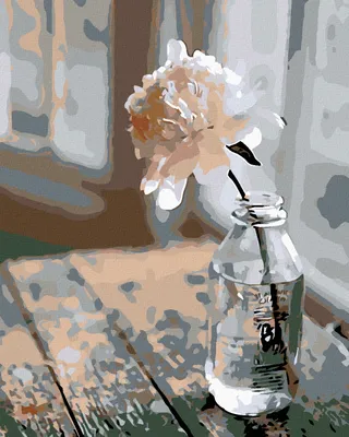 Produktbild von Diamondi - Diamond painting - BLUME IN DER FLASCHE, 40X50 cm, mit Keilrahmen (bereits gespannt)