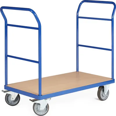 Produktbild von Bako Logistiksysteme Plattformwagen F500 mit 2 Schiebebügeln ohne Bordkante 1000x600mm