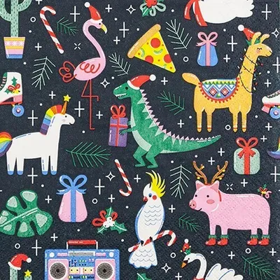 Produktbild von 20 Servietten Funny Christmas - Fantasievolle Weihnachten 33x33cm