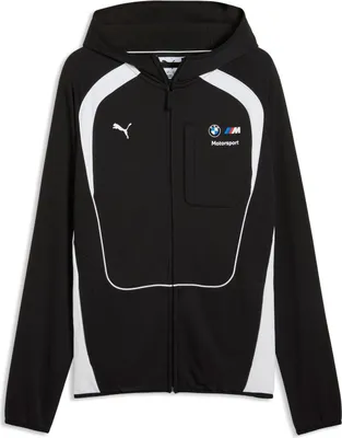 Produktbild von BMW M Motorsport Kapuzensweatjacke Puma 2026, Offizieller Fanartikel, Schwarze Jacke mit BMW Logo und Reißverschluss, 58% recycelte Materialien