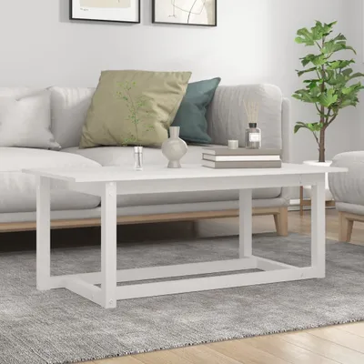 Produktbild von vidaXL Couchtisch Weiß 110x55x45 cm Massivholz Kiefer - Couchtisch - Couchtische - Beistelltisch - Sofatisch
