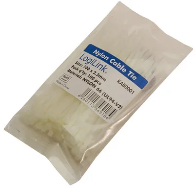 Produktbild von Kabelbinder 2,5*100mm 100 Stück Weiß