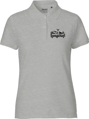 Produktbild von Huuraa Damen Polo Shirt Langeneß Strandmotiv S Sport Grey Bio Baumwolle Fairtrade Poloshirt Geschenkidee