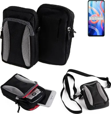 Produktbild von K-S-Trade Holster Schutz Hülle kompatibel mit Xiaomi Redmi Note 11 Handy Hülle Gürteltasche Umhängetasche mit Zusatzfach schwarz