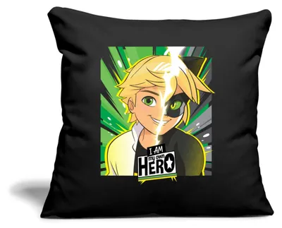Produktbild von Spreadshirt Miraculous I Am My Own Hero Adrien Cat Noir Kissenbezug 45x45 cm, One size, Schwarz